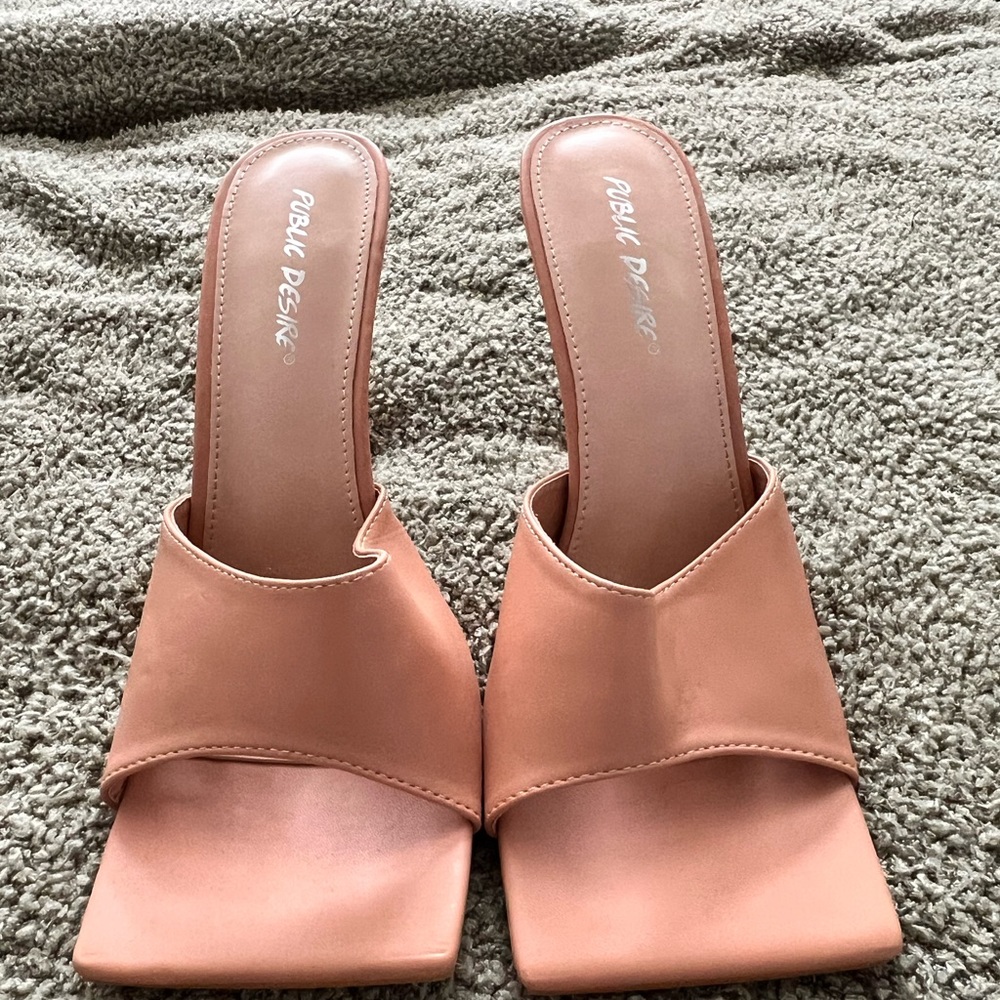 Public desire heeled sandals. Never worn except to try on